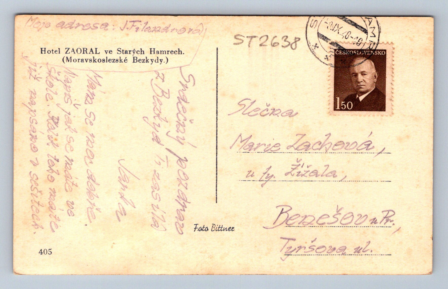 Pohlednice HOTEL ZAORAL VE STARÝCH HAMRECH (ST2638)