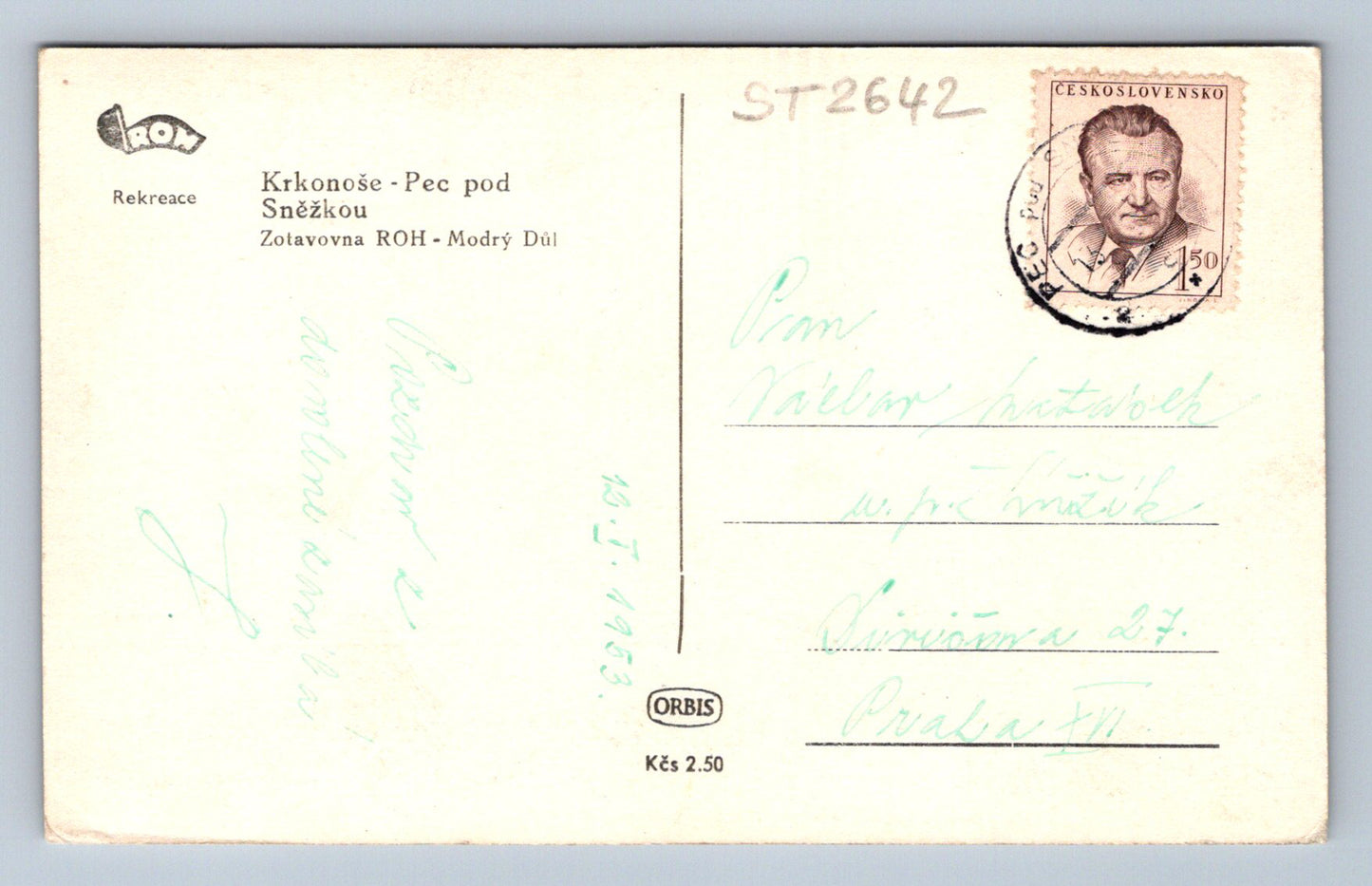Pohlednice KRKONOŠE - PEC POD SNĚŽKOU (ST2642)