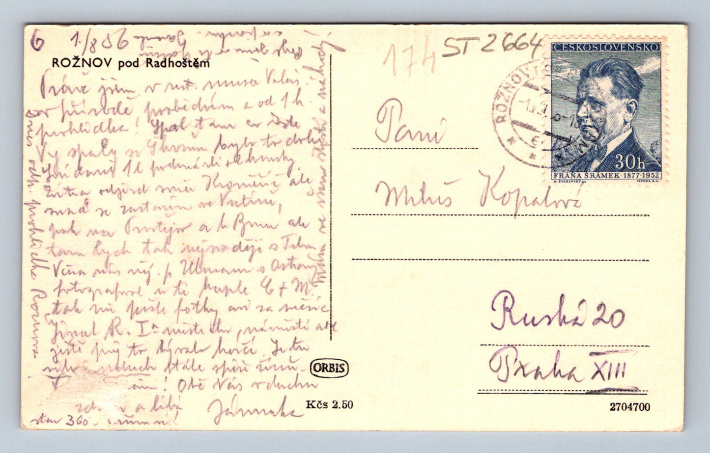Pohlednice ROŽNOV POD RADHOŠTĚM (ST2664)