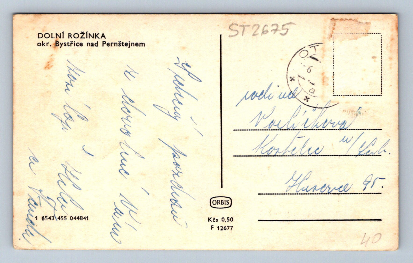Pohlednice DOLNÍ ROŽÍNKA (ST2675)