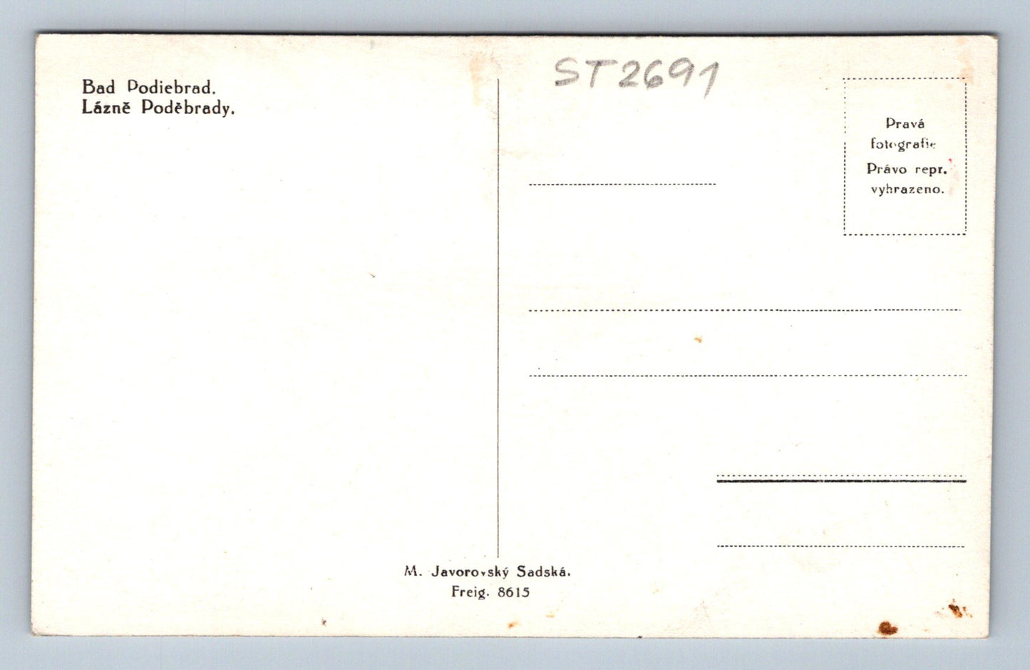 Pohlednice LÁZNĚ PODĚBRADY (ST2691)
