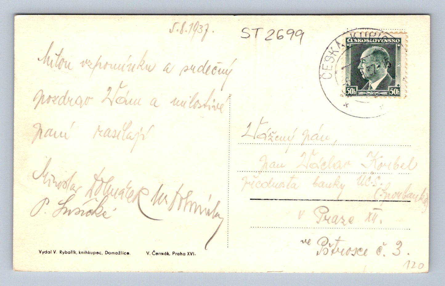 Pohlednice ČESKÁ KUBICE (ST2699)