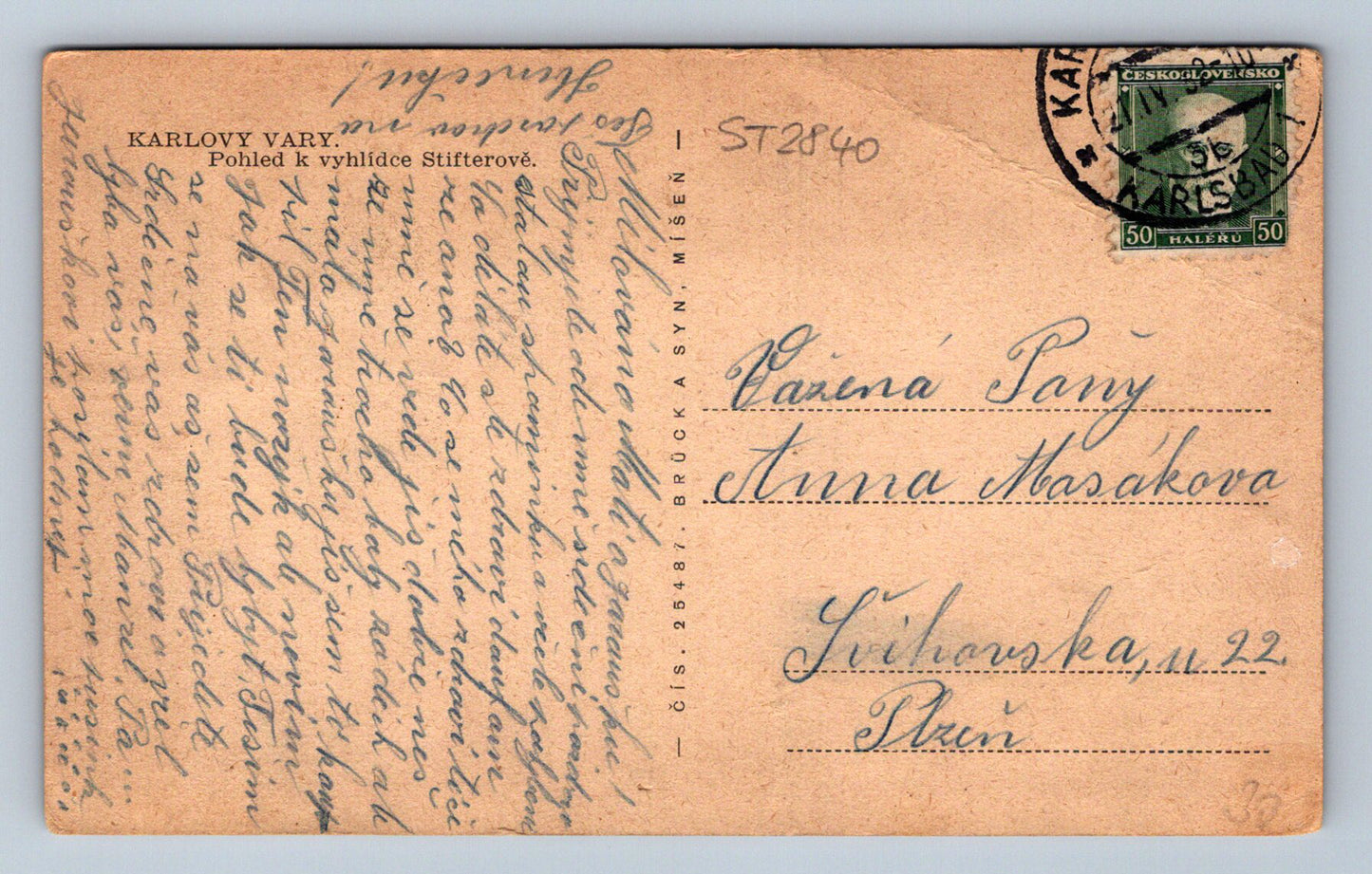 Pohlednice KARLOVY VARY (ST2840)
