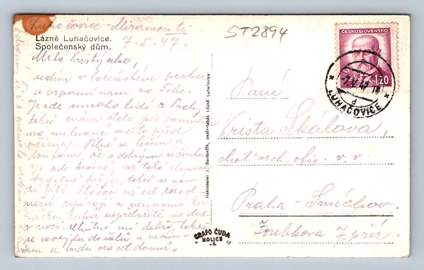 Pohlednice LÁZNĚ LUHAČOVICE (ST2894)