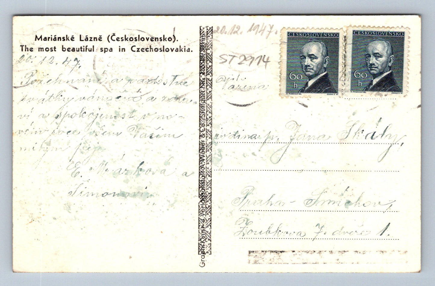 Pohlednice MARIÁNSKÉ LÁZNĚ (ST2914)