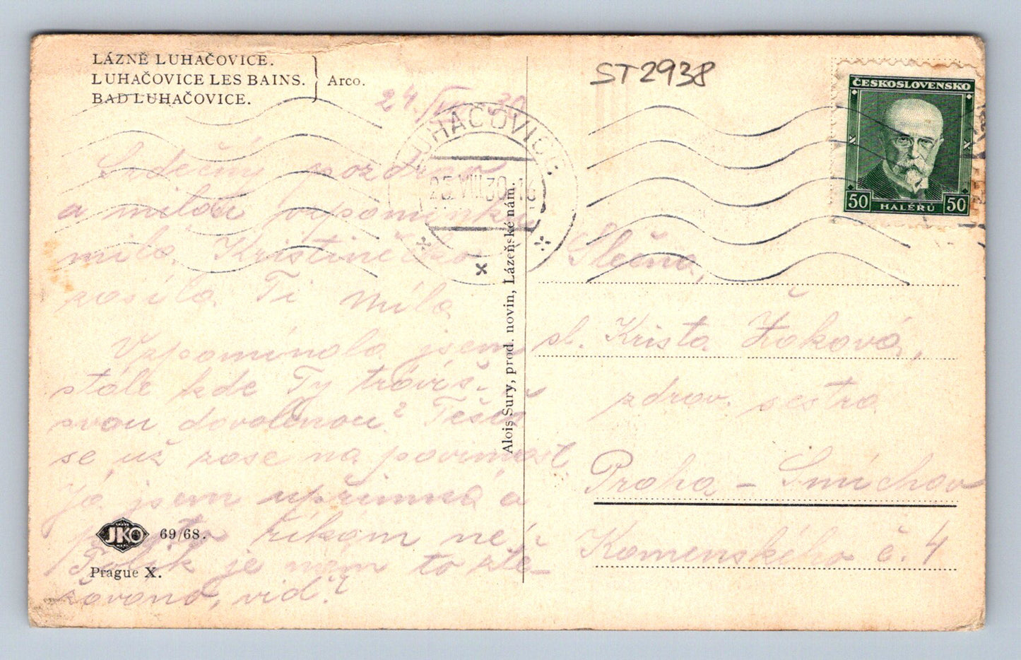 Pohlednice LÁZNĚ LUHAČOVICE (ST2938)