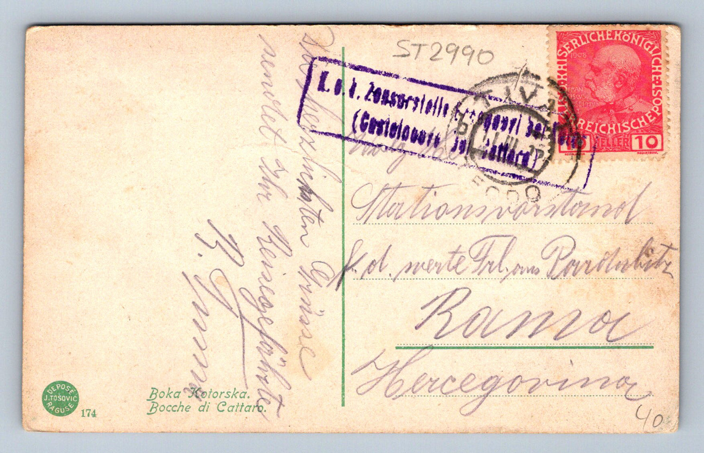 Postcard BOKA KOTORSKA (ST2990)