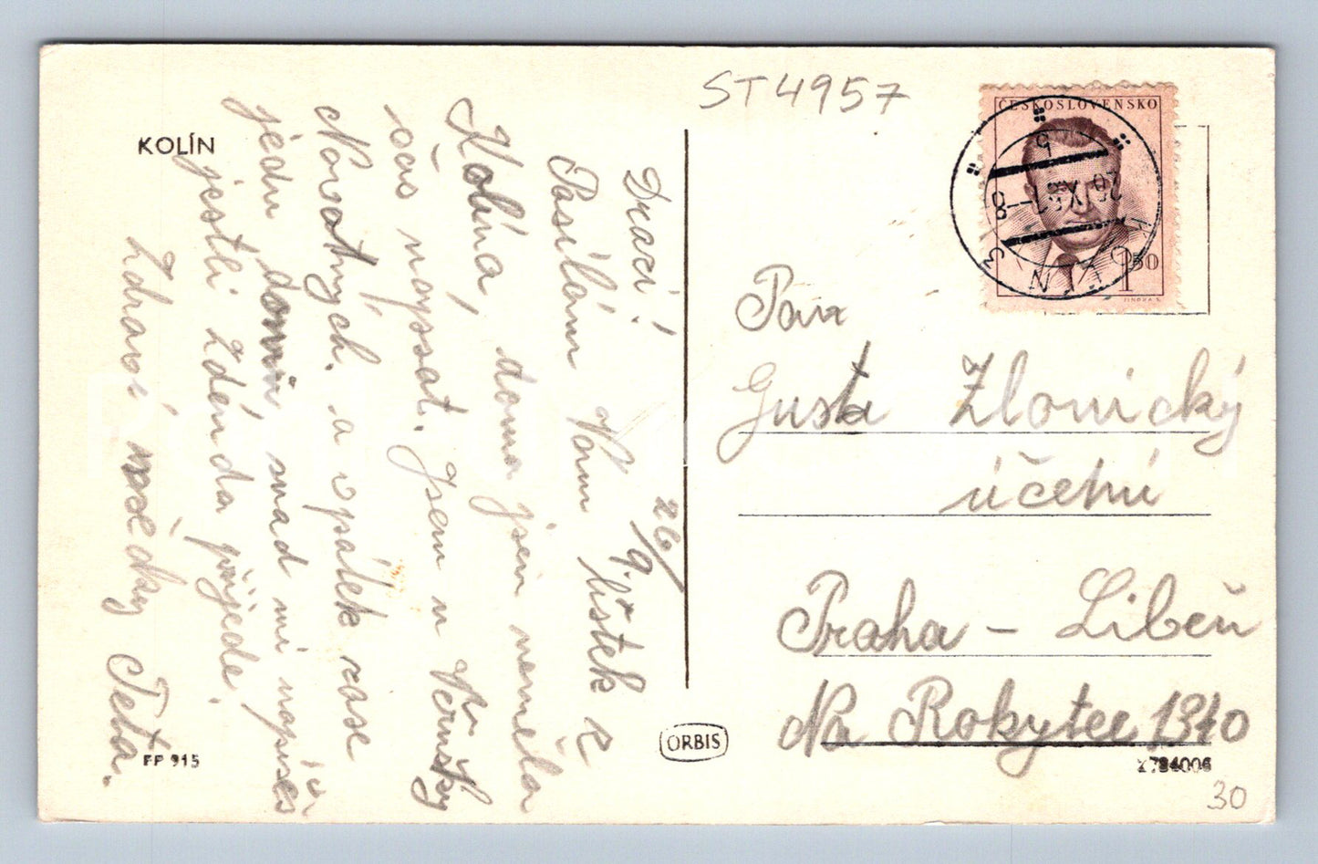 Postcard KOLIN (ST4957)