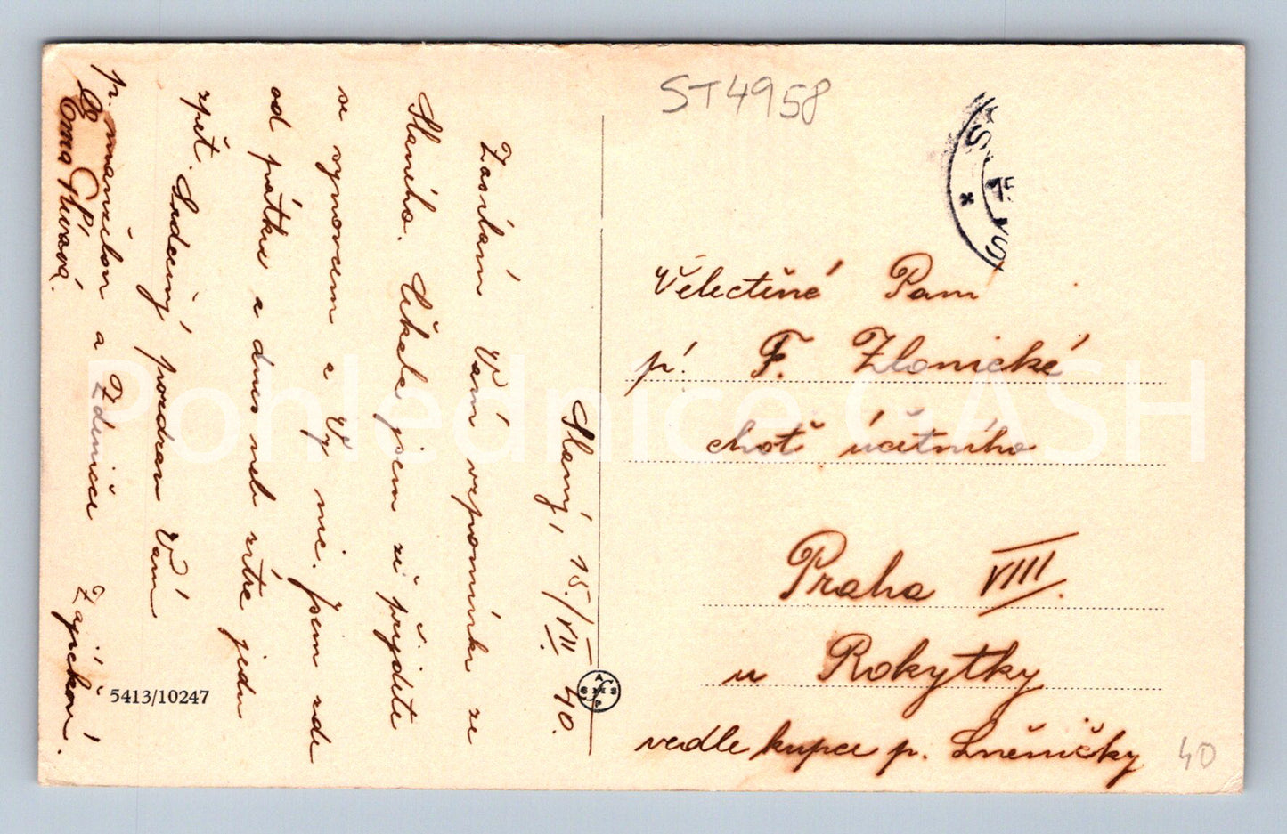 Postcard SLANÝ SLANSKÁ HORA (ST4958)