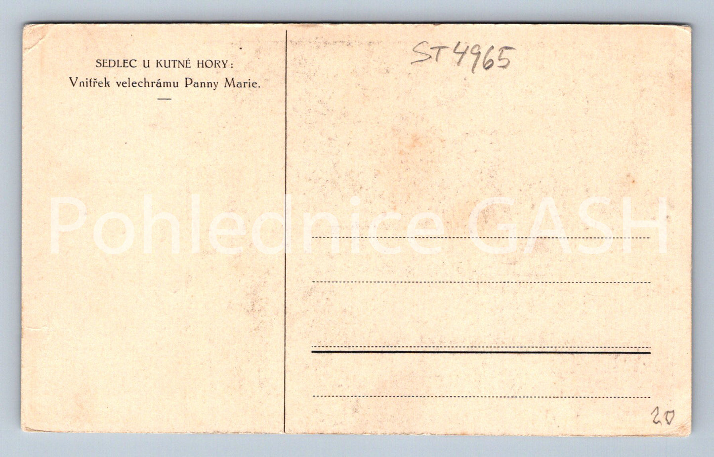 Postcard SEDLEC U KUTNÉ HORY (ST4965)