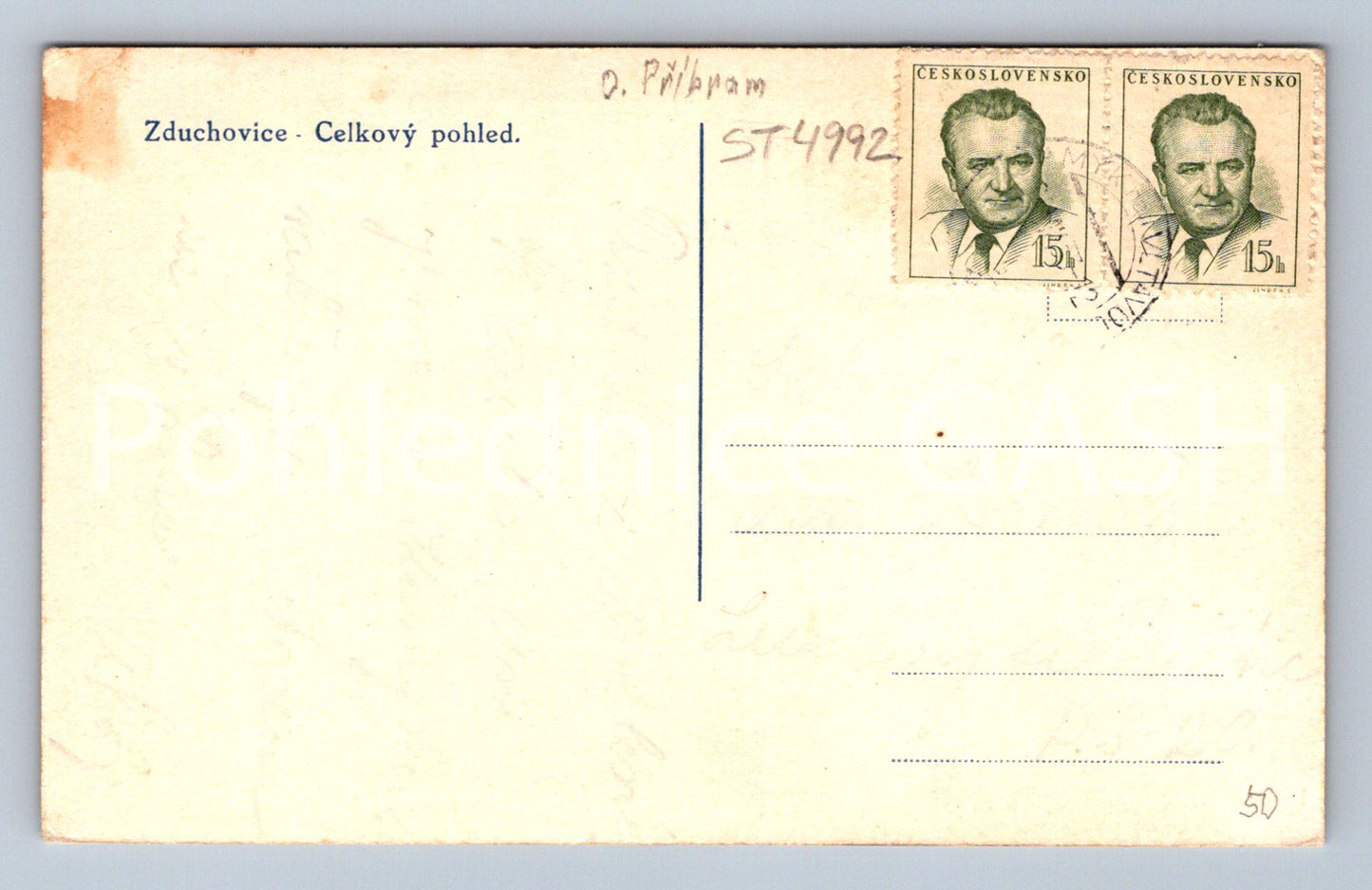 Postcard ZDUCHOVICE - GENERAL VIEW (ST4992)