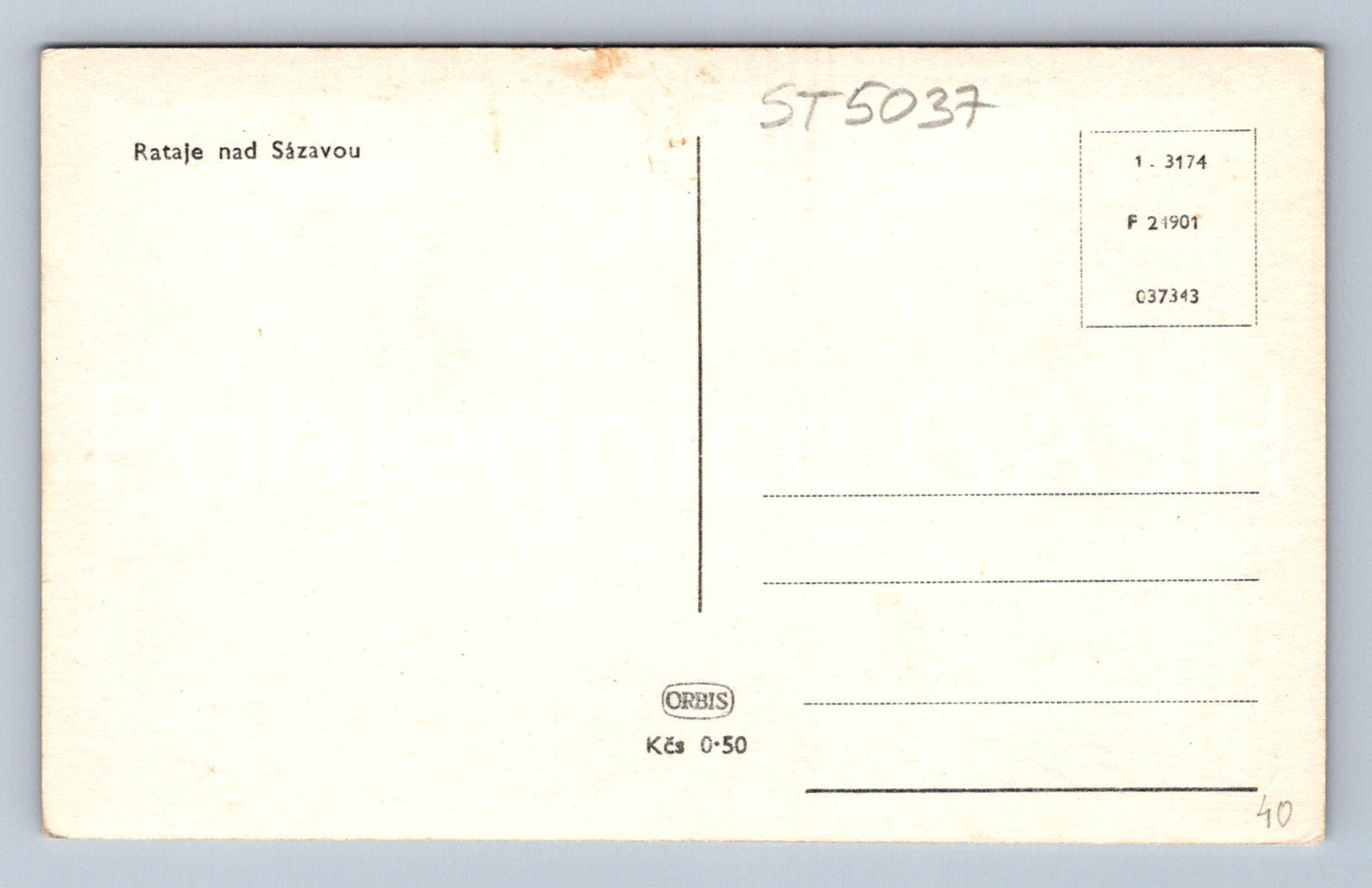 Postcard RATAJE NAD SÁZAVOU (ST5037)