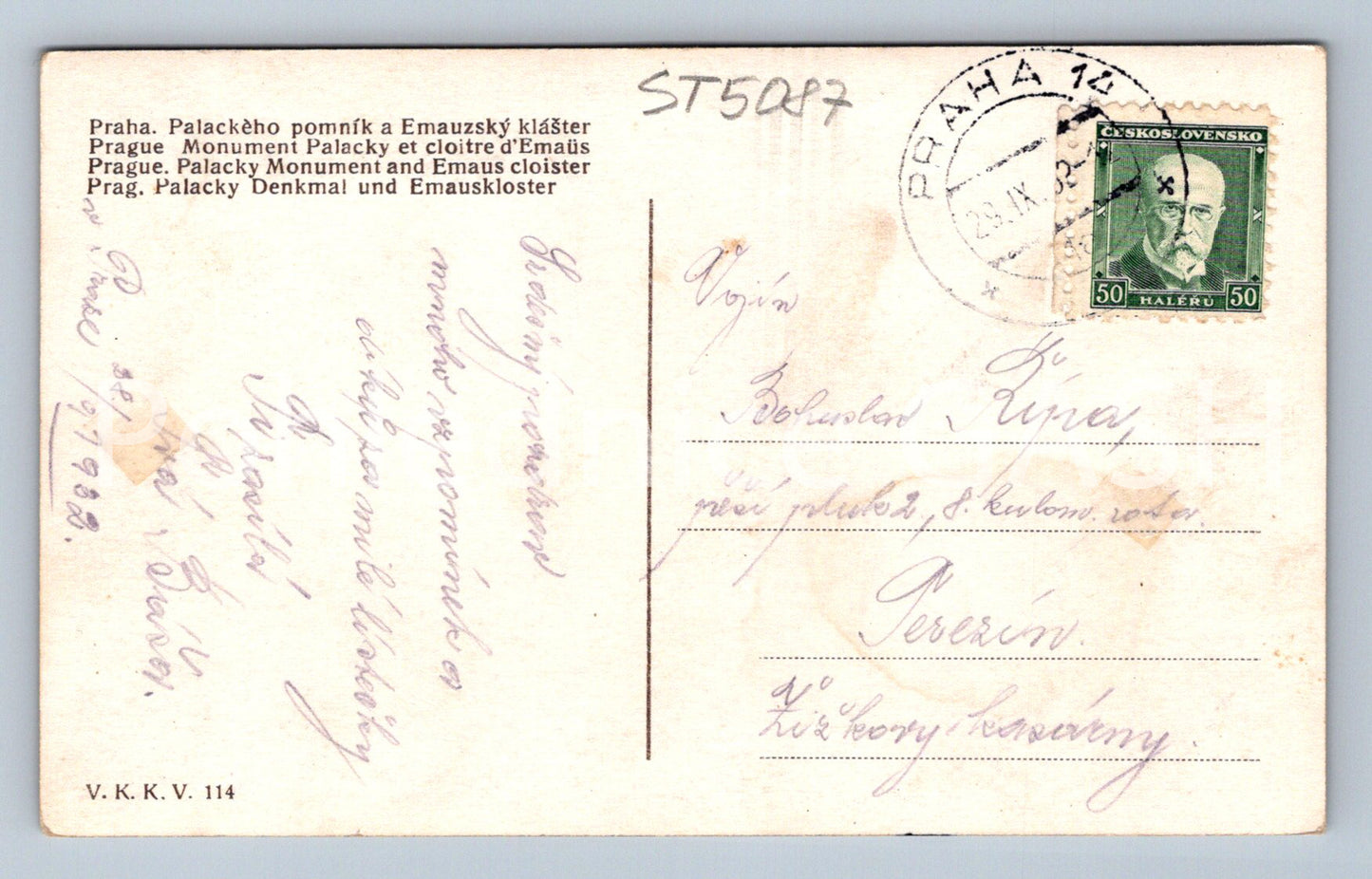 Postcard PRAGUE (ST5087)