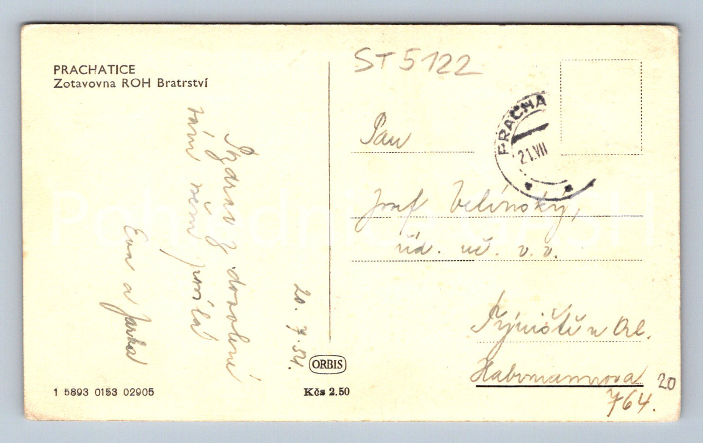 Postcard PRACHATICE (ST5122)