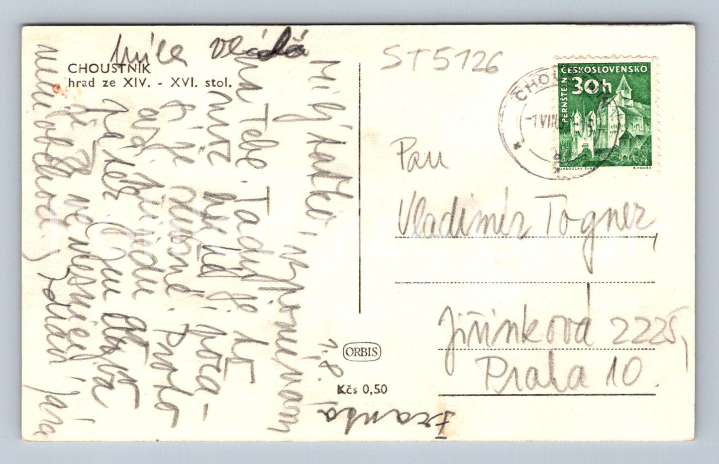 Postcard CHOUSTNÍK (ST5126)