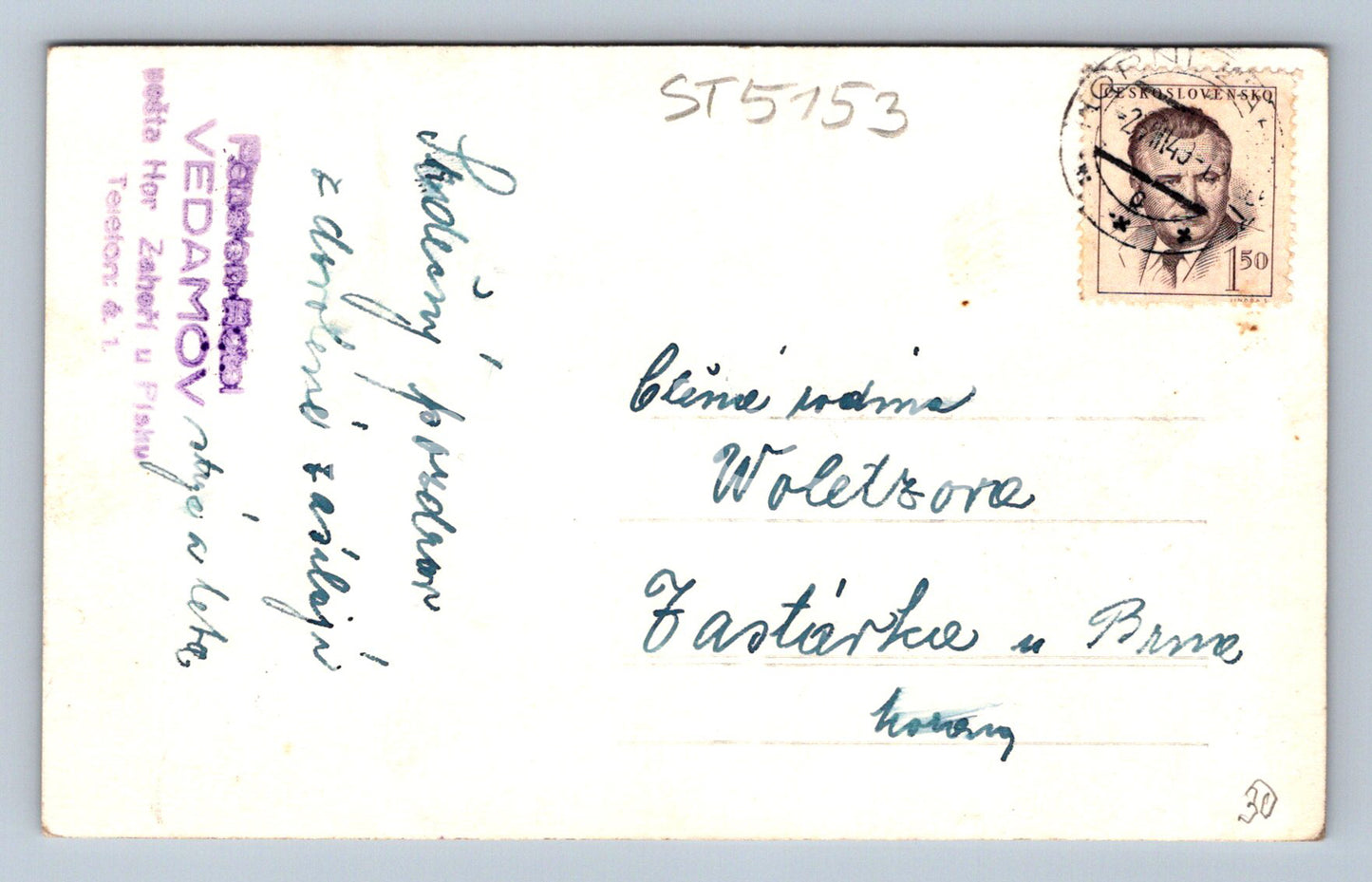 Postcard ZVÍKOVSKÉ PODHRADÍ (ST5153)