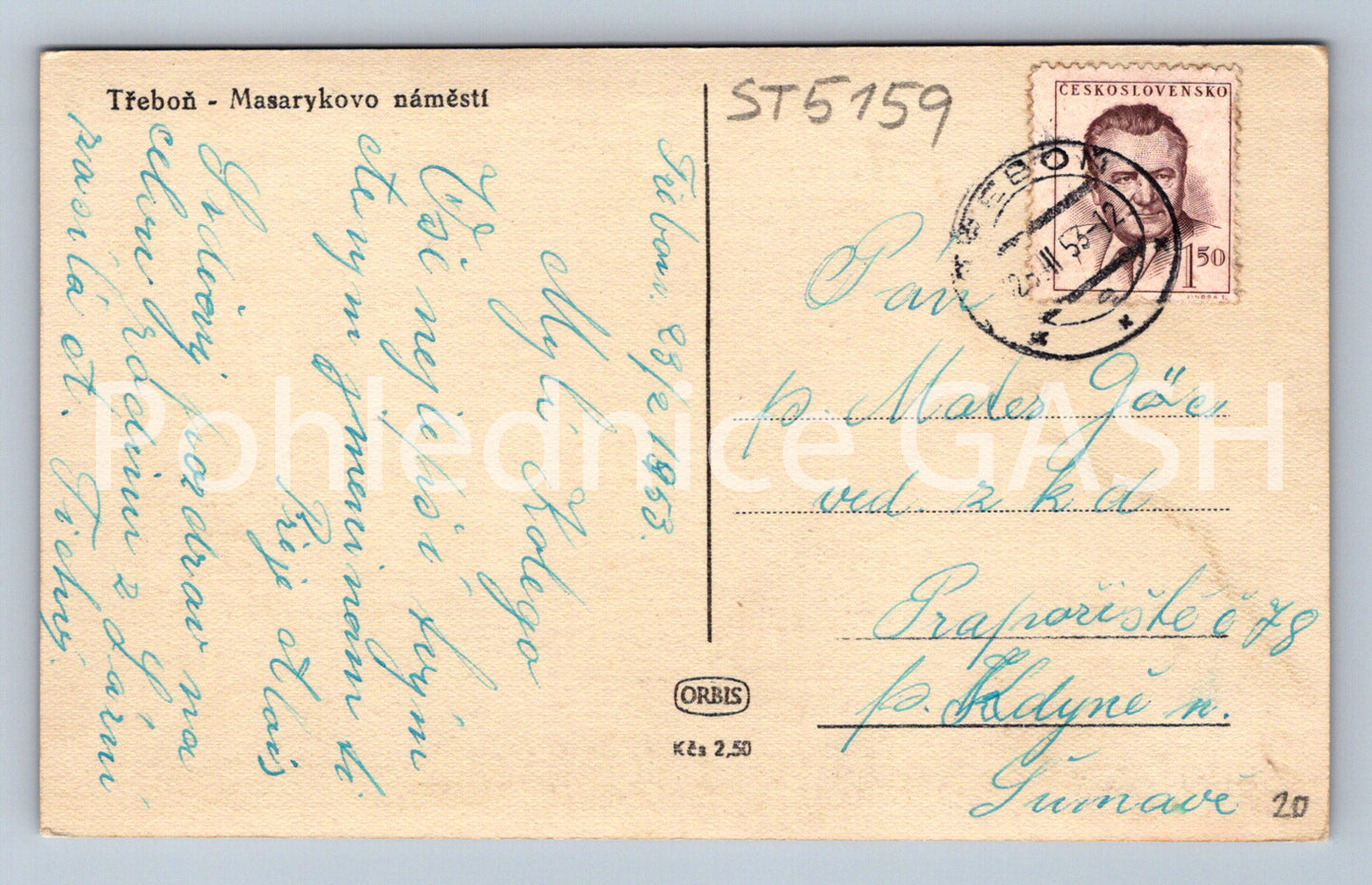Postcard TŘEBOŇ (ST5159)