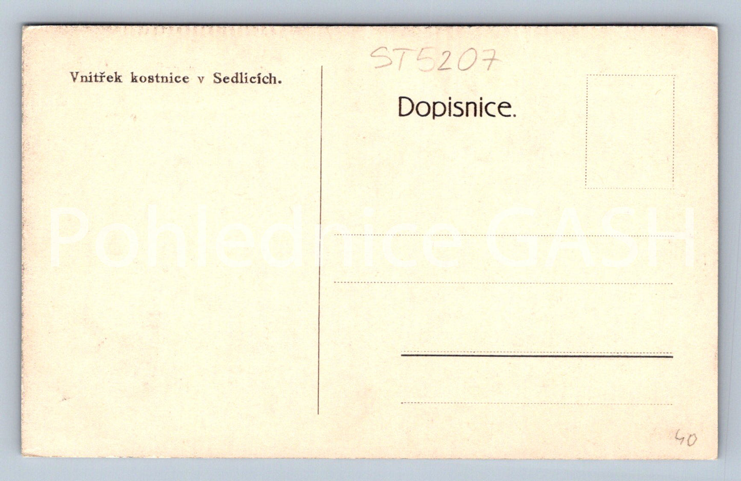 Postcard SEDLICE - OSTENICE (ST5207)