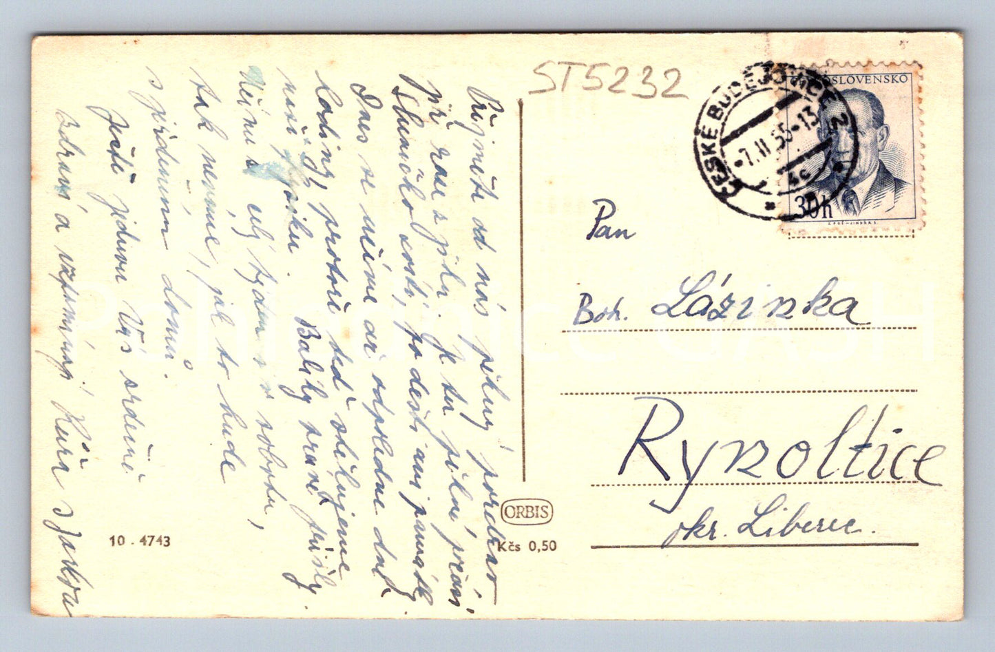 Postcard ŠUMAVA (ST5232)