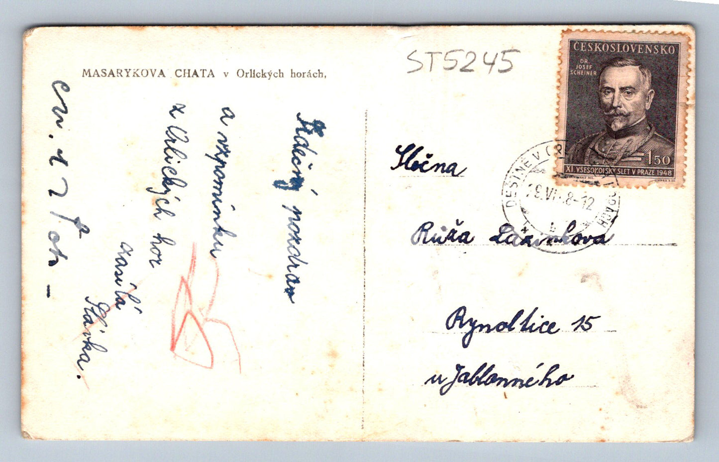 Pohlednice MASARYKOVA CHATA (ST5245)