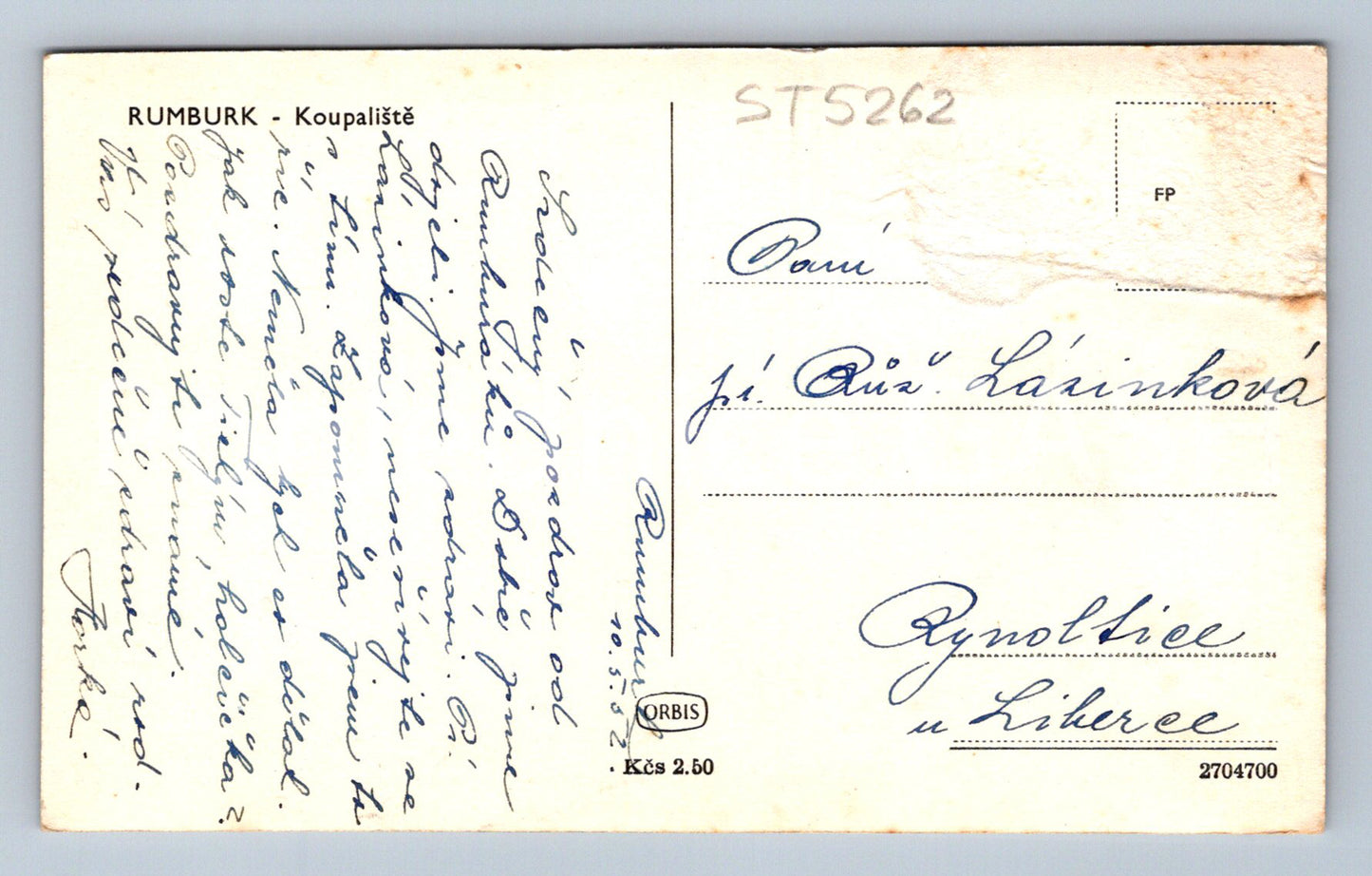 Pohlednice RUMBURK - KOUPALIŠTĚ (ST5262)