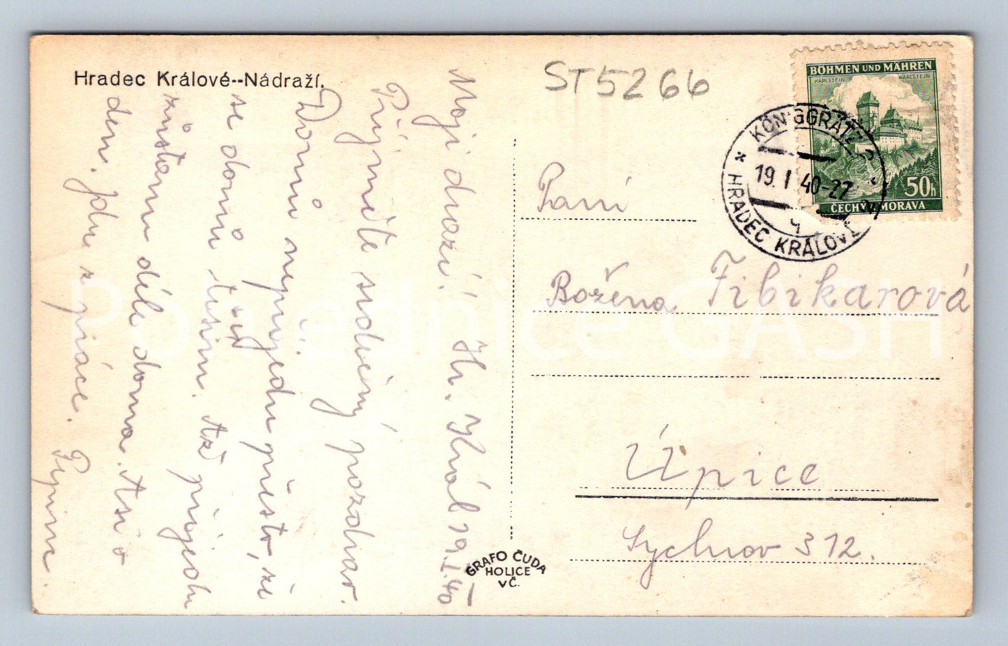 Pohlednice HRADEC KRÁLOVÉ (ST5266)