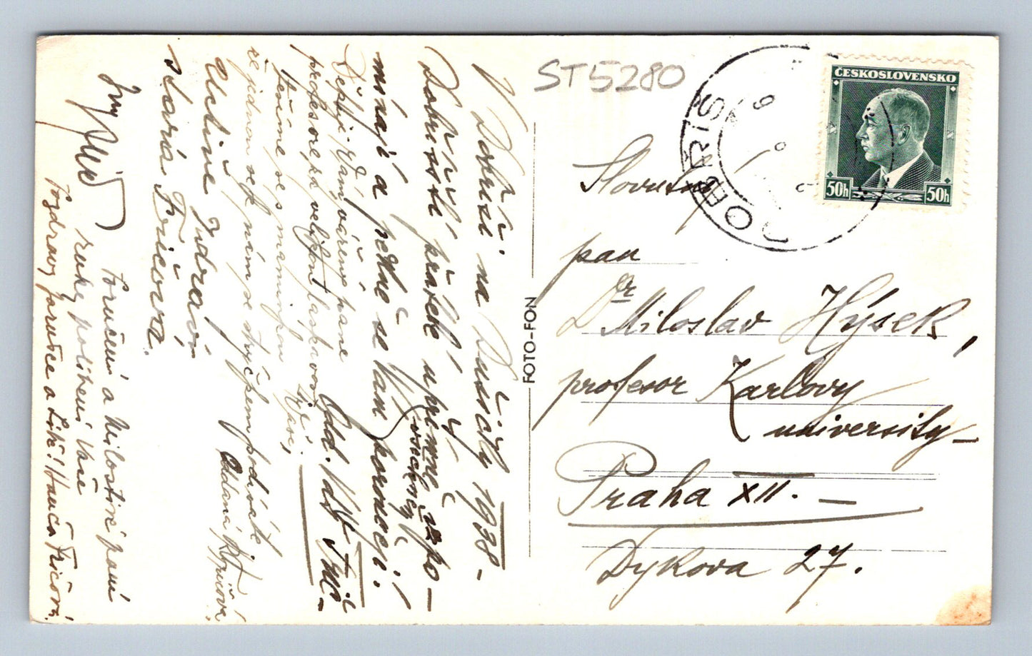Pohlednice DOBŘÍŠ (ST5280)