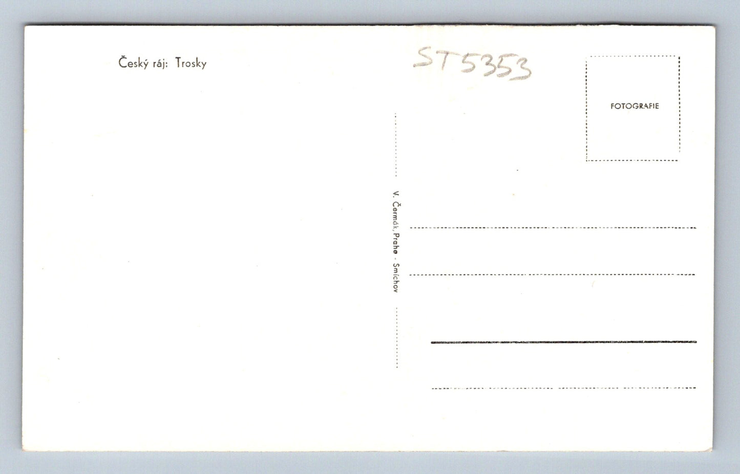 Pohlednice ČESKÝ RÁJ - TROSKY (ST5353)