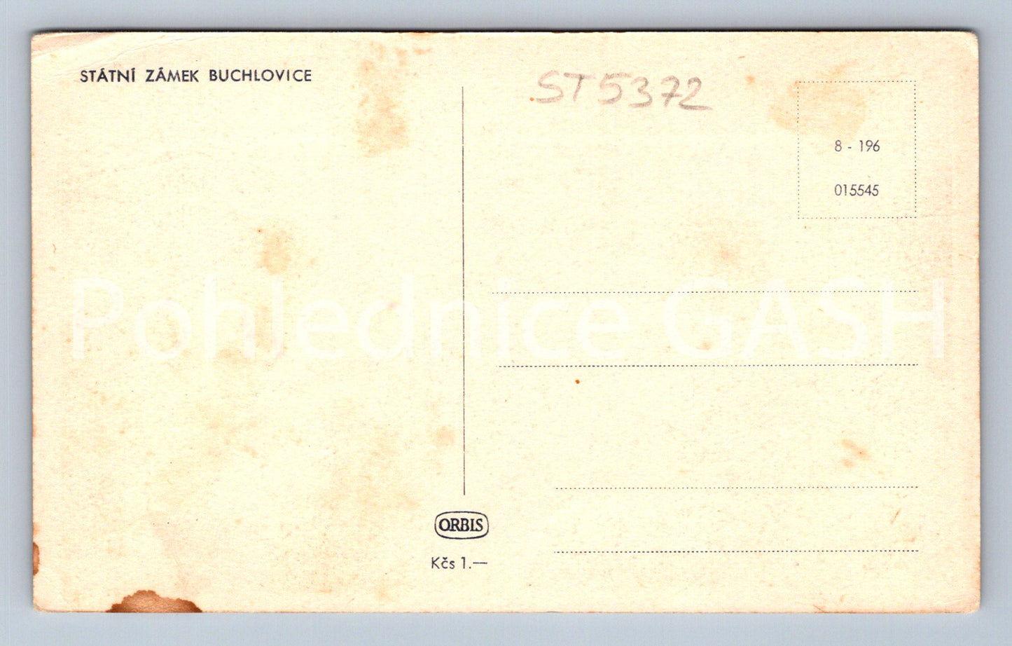 Pohlednice STÁTNÍ ZÁMEK BUCHLOVICE (ST5372)