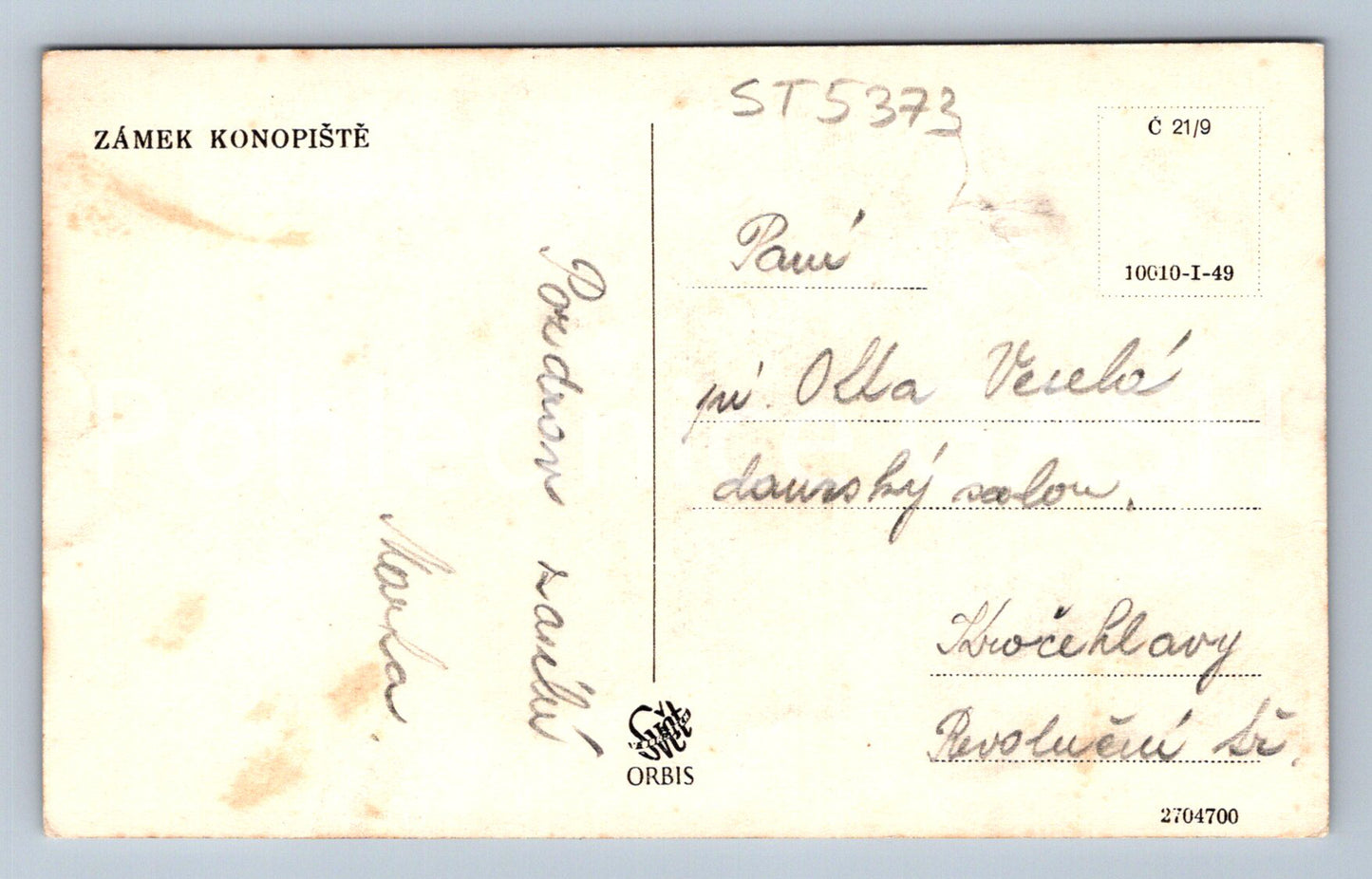 Pohlednice ZÁMEK KONOPIŠTĚ (ST5373)