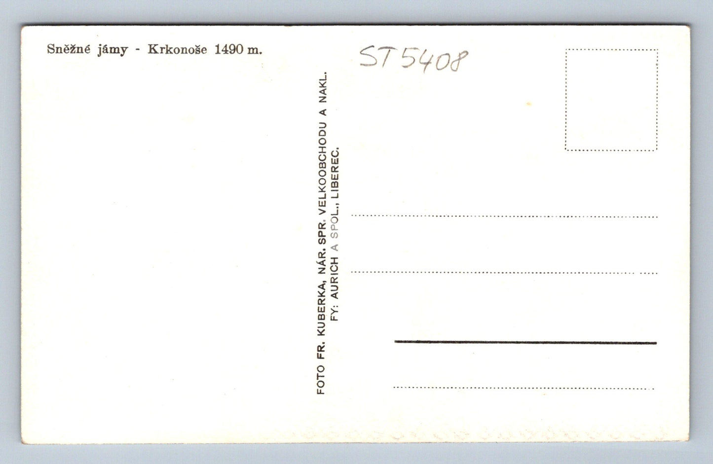 Pohlednice SNĚŽNÉ JÁMY - KRKONOŠE (ST5408)