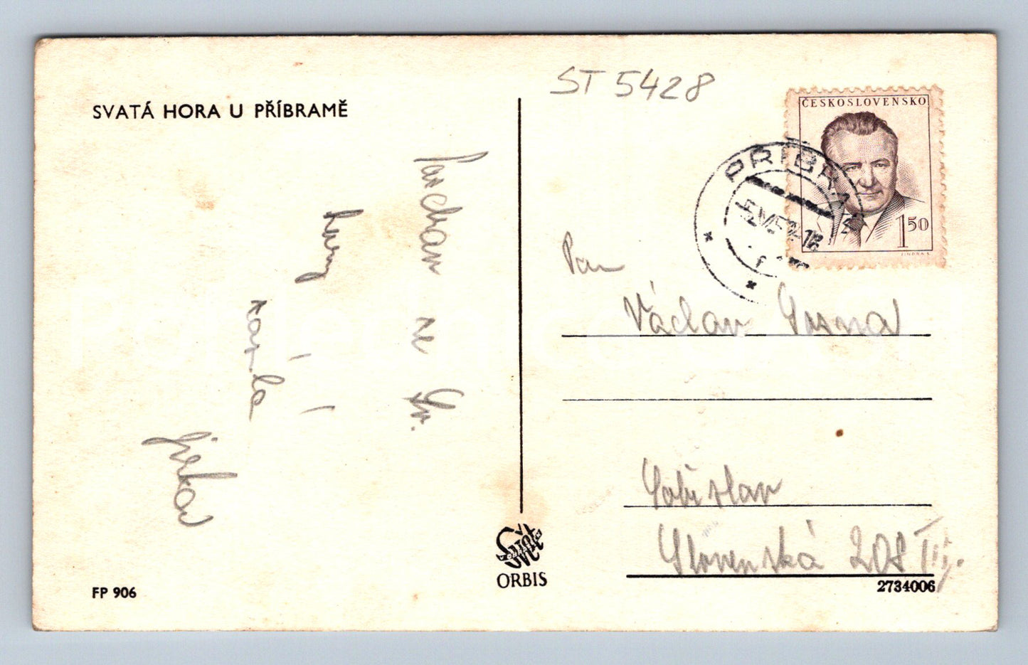 Pohlednice SVATÁ HORA U PŘÍBRAMĚ (ST5428)