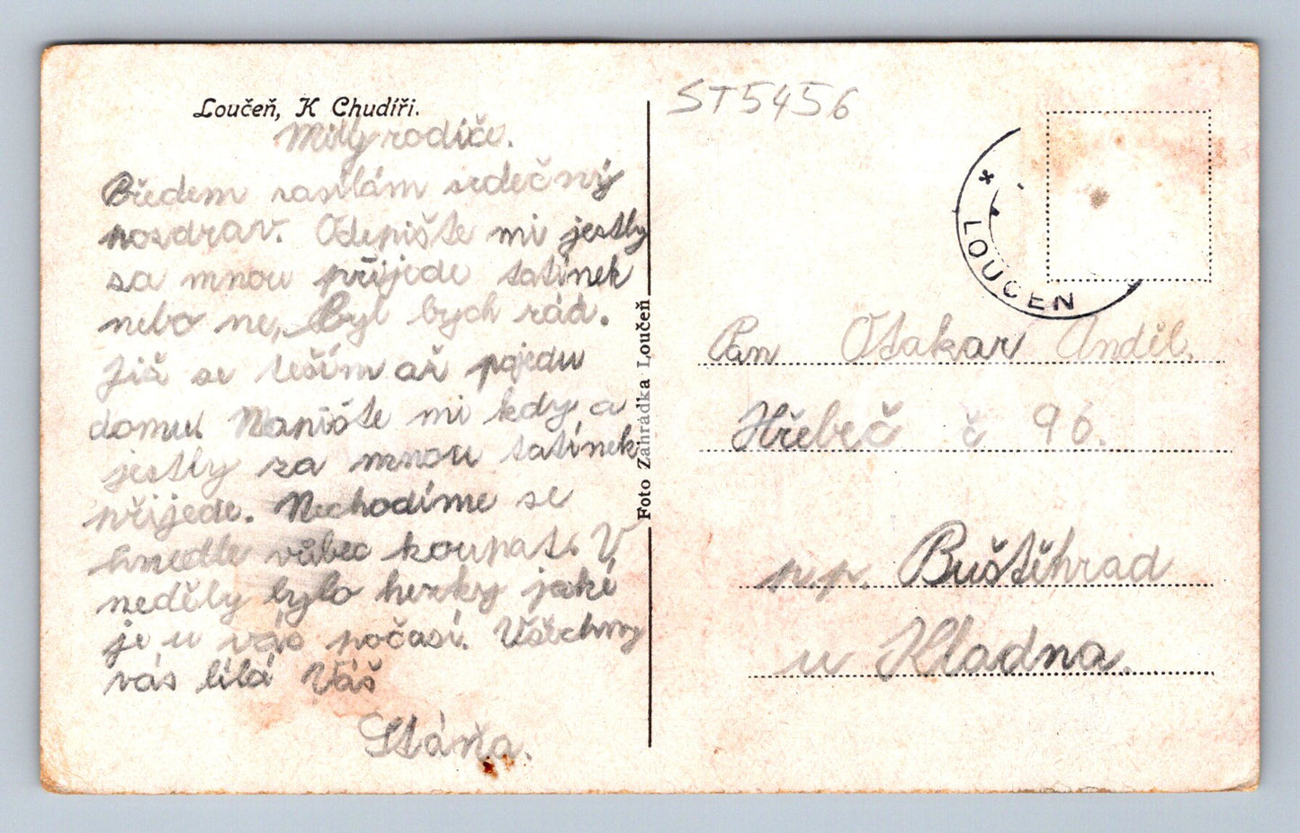Pohlednice LOUČEŇ (ST5456)
