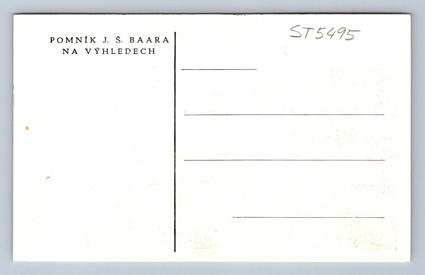 Pohlednice POMNÍK J.Š. BAARA (ST5495)