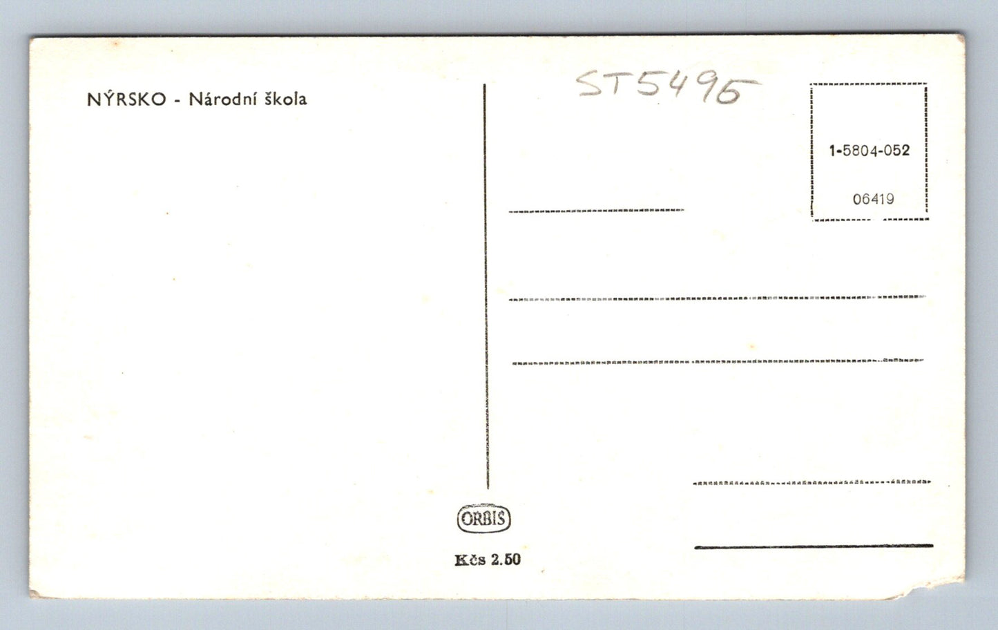 Pohlednice NÝRSKO - NÁRODNÍ ŠKOLA (ST5496)