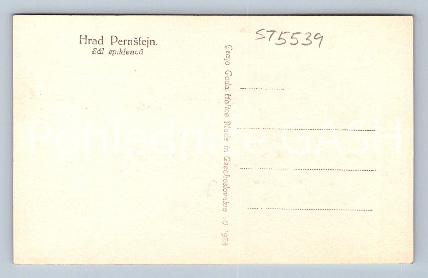 Pohlednice HRAD PERNŠTEJN - SÁL SPIKLENCŮ (ST5539)