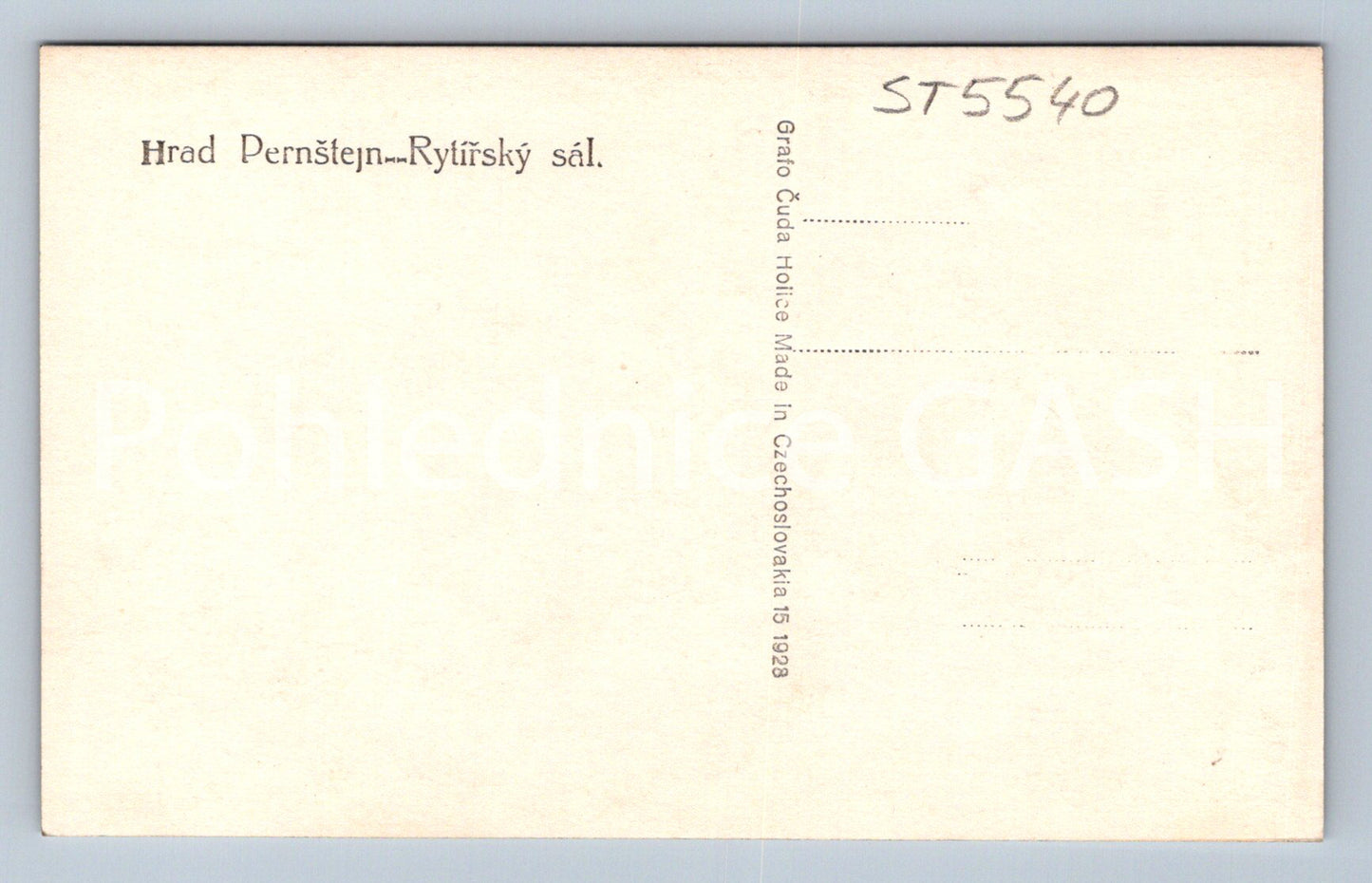 Pohlednice HRAD PERNŠTEJN - RYTÍŘSKÝ SÁL (ST5540)