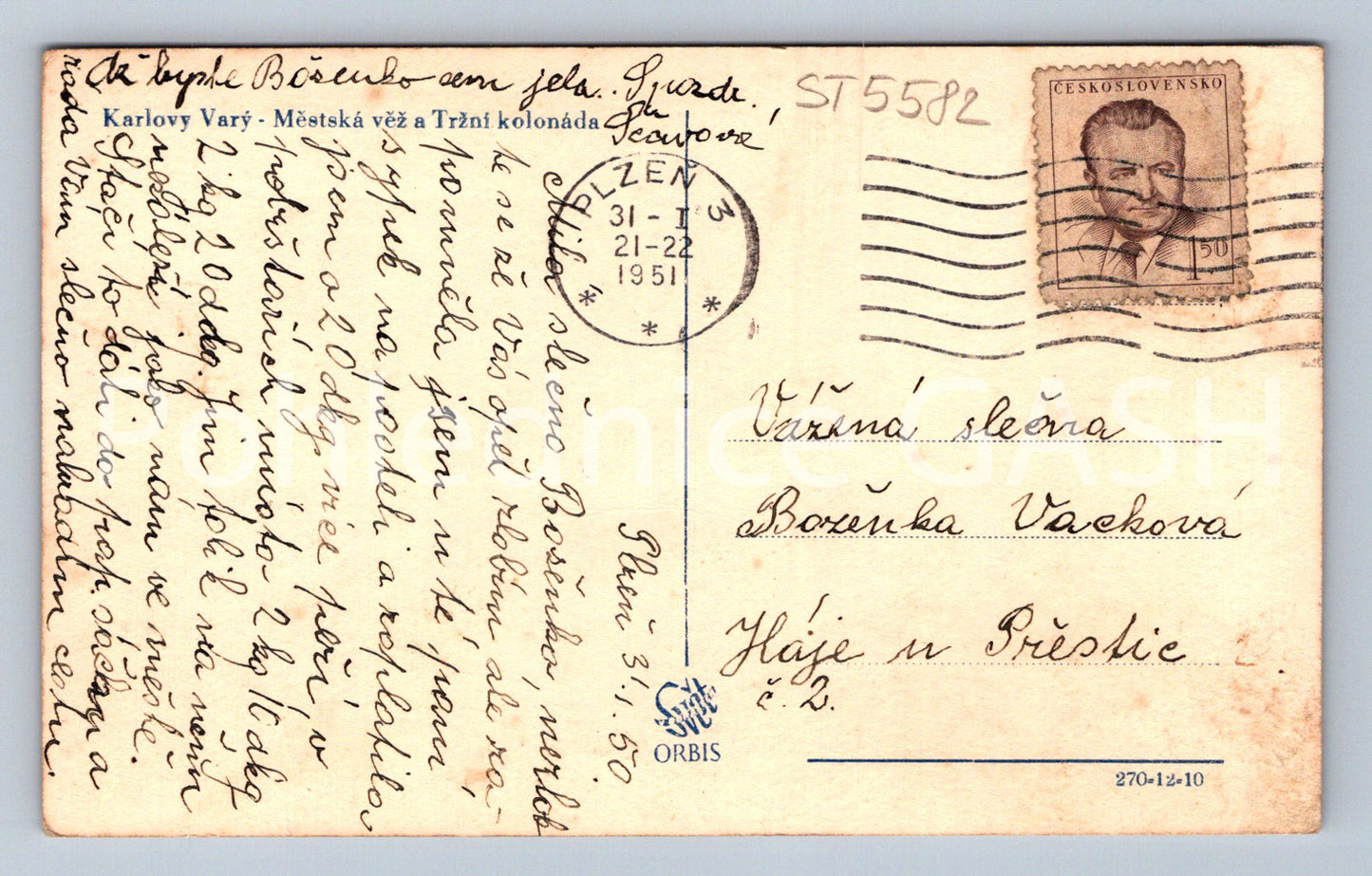 Postcard KARLOVY VARY (ST5582)
