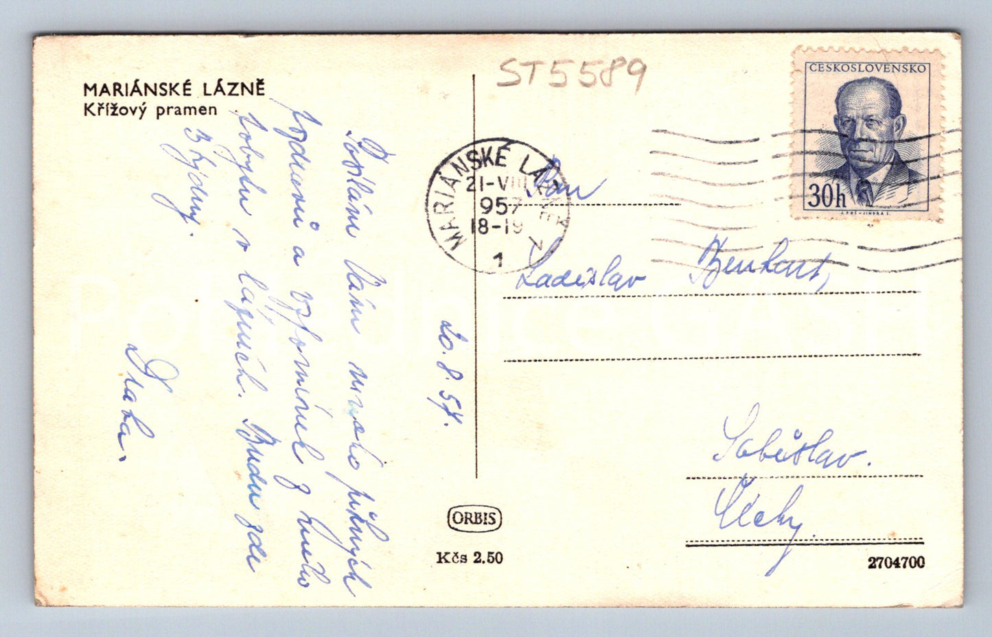 Postcard MARIANSKÉ LÁZNĚ (ST5589)
