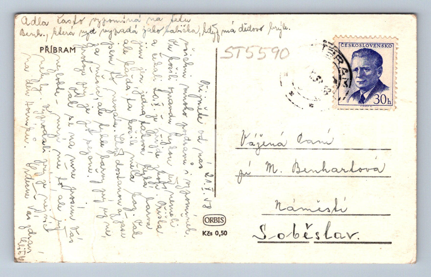 Postcard PRIBRAM (ST5590)