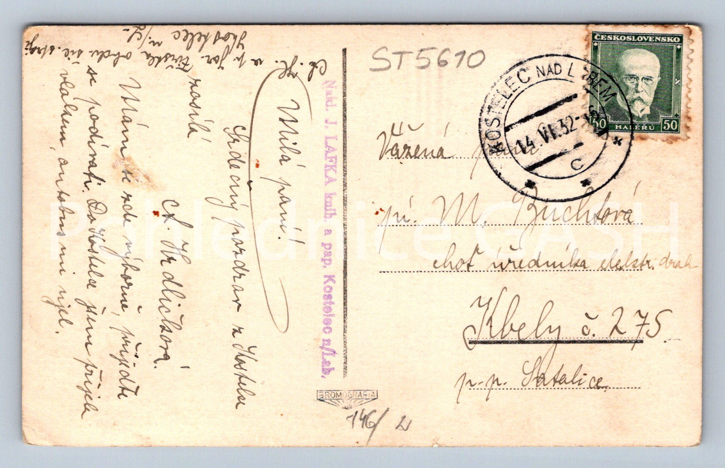 Postcard KOSTELEC NAD LABEM - MONUMENT OF MASTER JAN HUS (ST5610)