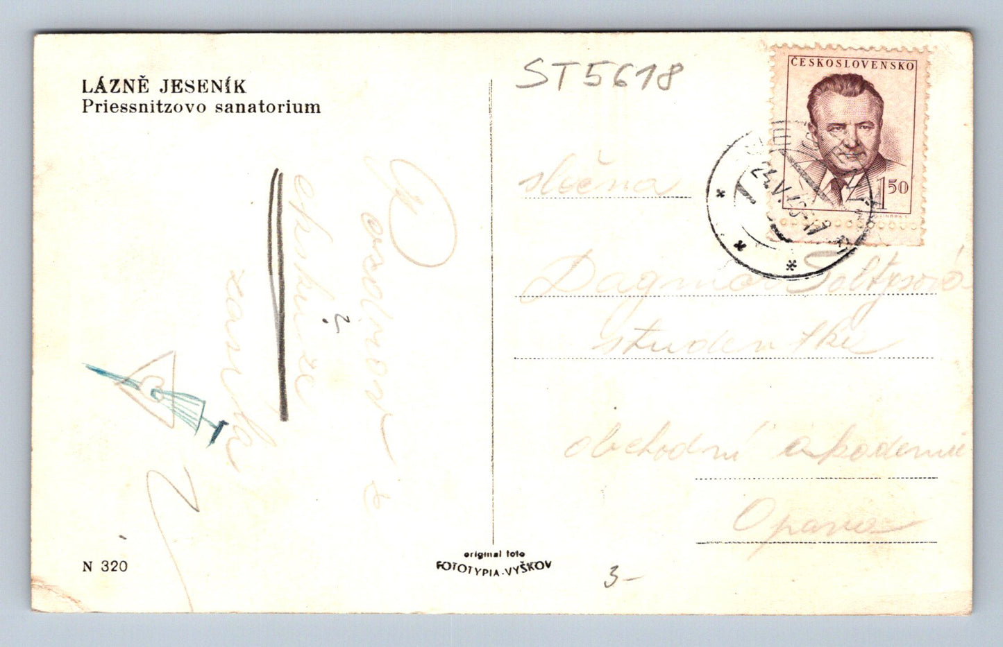 Postcard LÁZNĚ JESENÍK (ST5618)