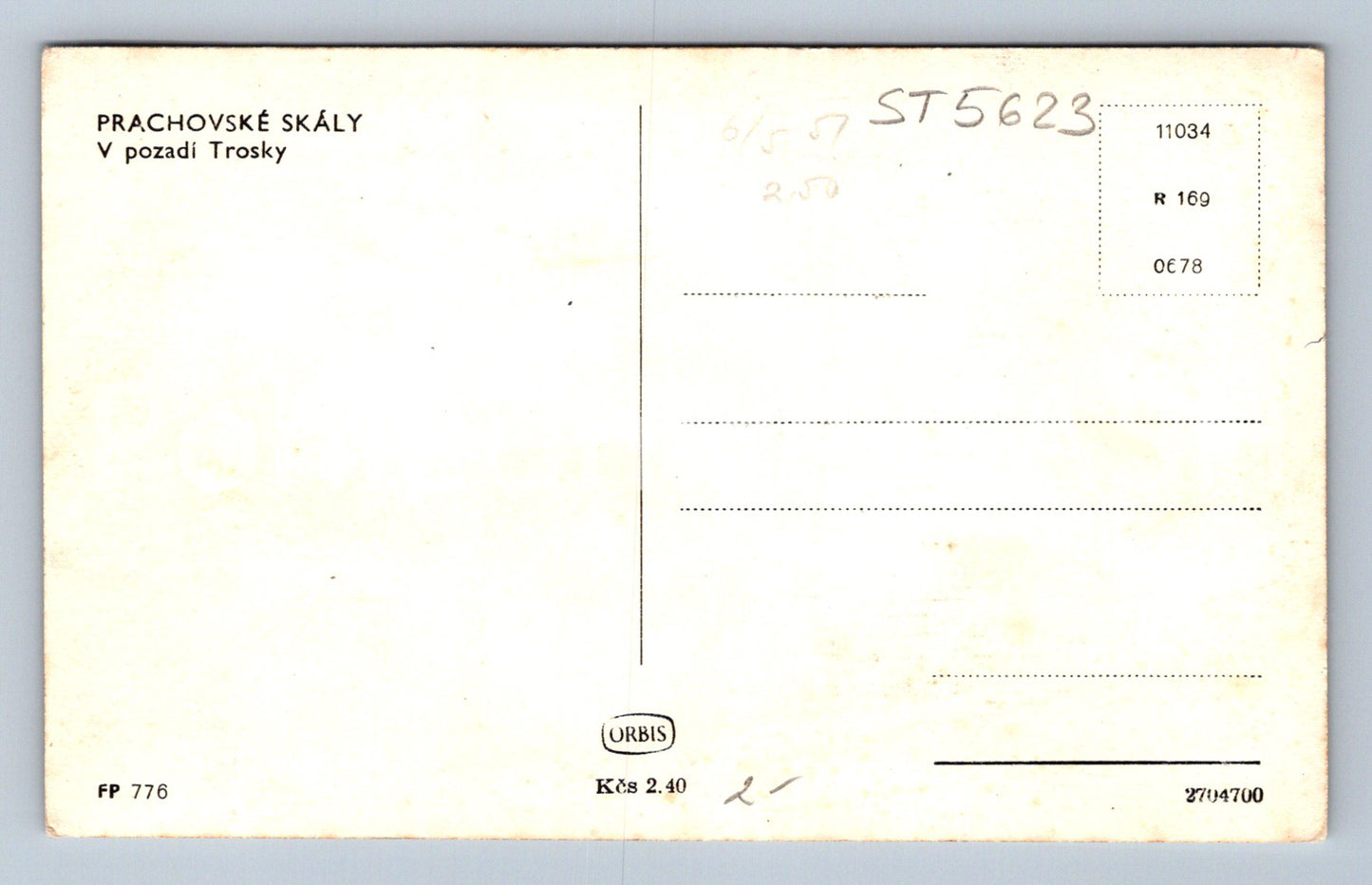 Postcard PRACHOVSKÉ SKÁLY (ST5623)