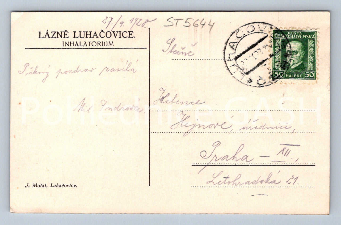 Postcard LÁZNĚ LUHAČOVICE (ST5644)