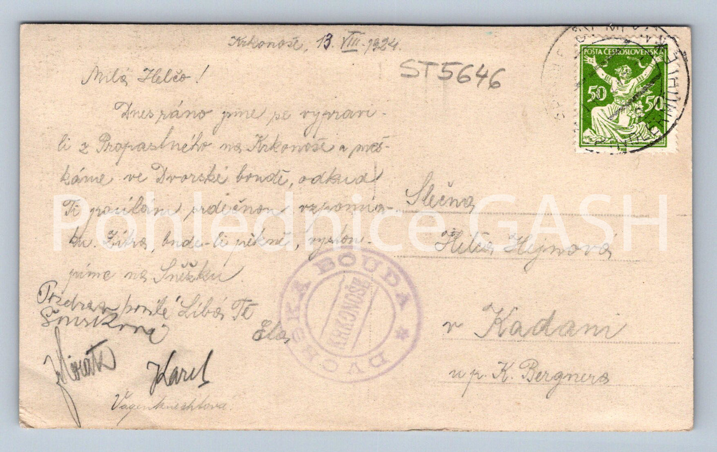 Pohlednice DVORAČKY S VLČÍM HŘEBENEM (ST5646)