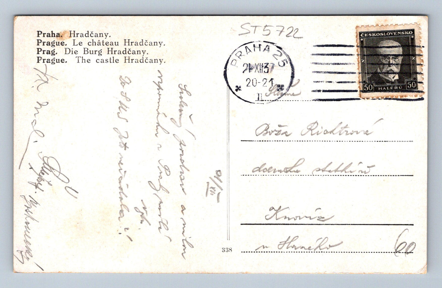 Postcard PRAGUE (ST5722)