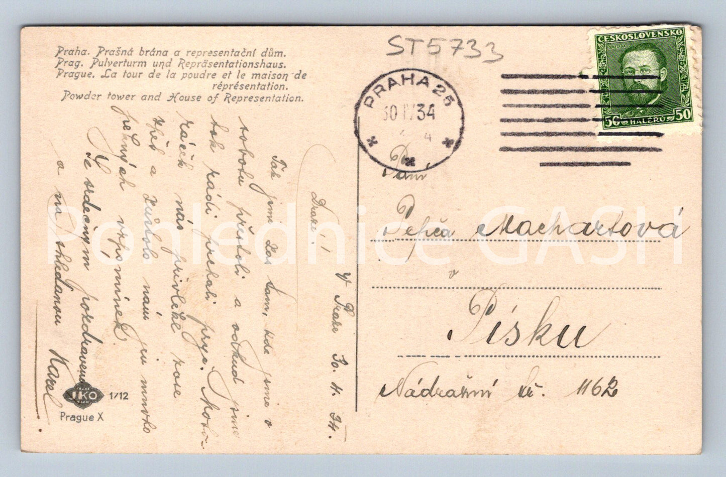 Postcard PRAGUE (ST5733)