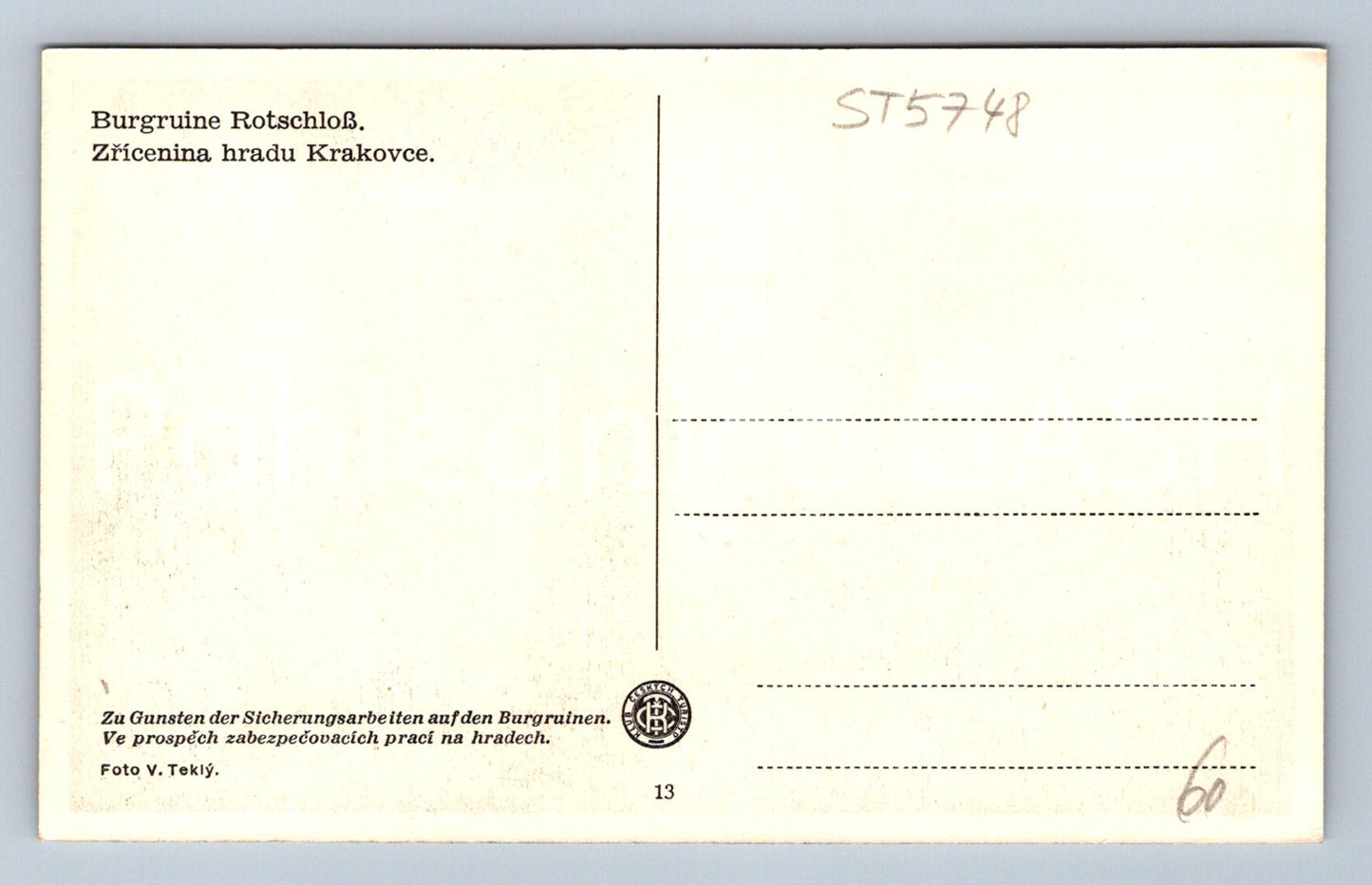 Postcard KRAKOW CASTLE RUINS (ST5748)