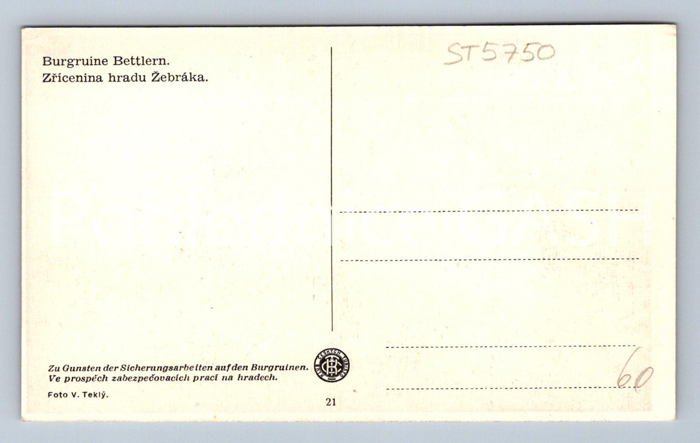 Postcard RUINS OF THE BEGGAR'S CASTLE (ST5750)