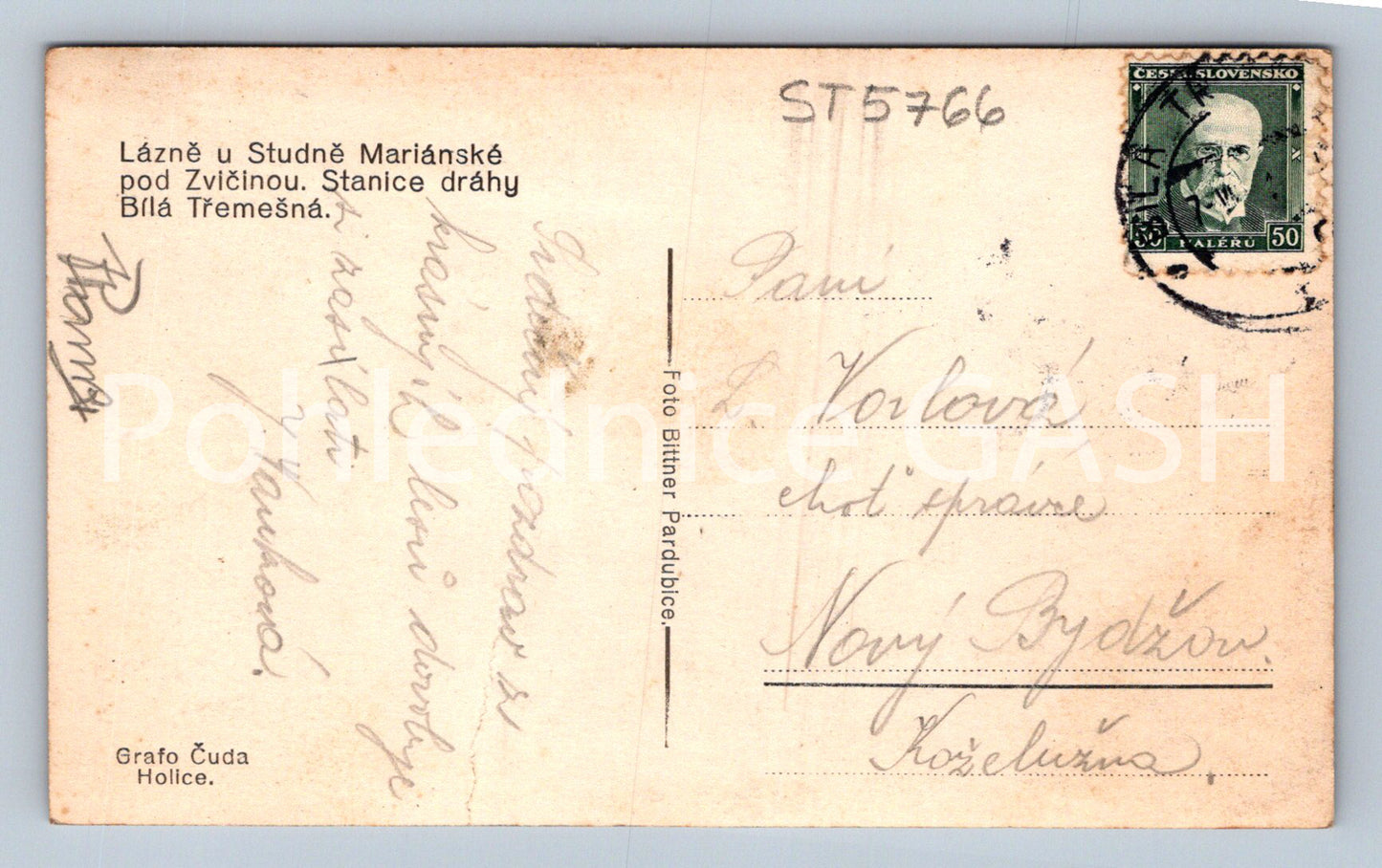 Postcard SPA AT STUDNE MARIÁNSKÁ UNDER ZVINČINA (ST5766)